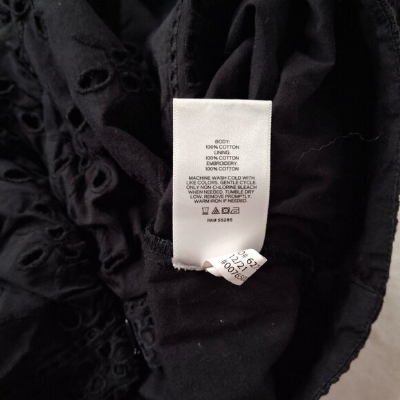 Express Embroidered Eyelet Skirt Sz 6 Mini 100% Cotton Ruffle Cottagecore Boho - Picture 12 of 15